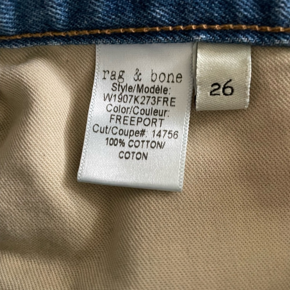 rag & bone Blue Distressed Jean Shorts - Picture 6 of 9